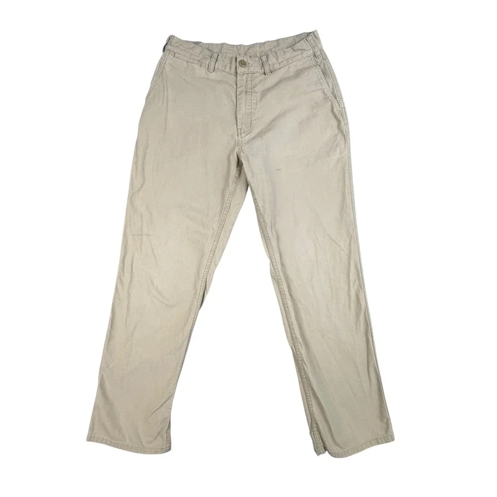 Patagonia Mens Organic Cotton Canvas Pants Khaki Tan Straight Leg Trousers 30x29
